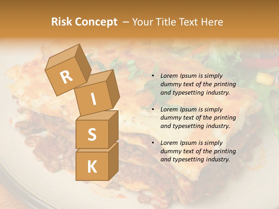 A Plate Of Lasagna With A Salad On The Side PowerPoint Template