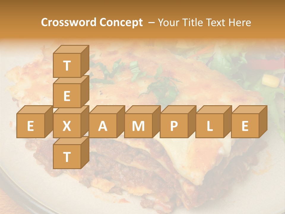 A Plate Of Lasagna With A Salad On The Side PowerPoint Template