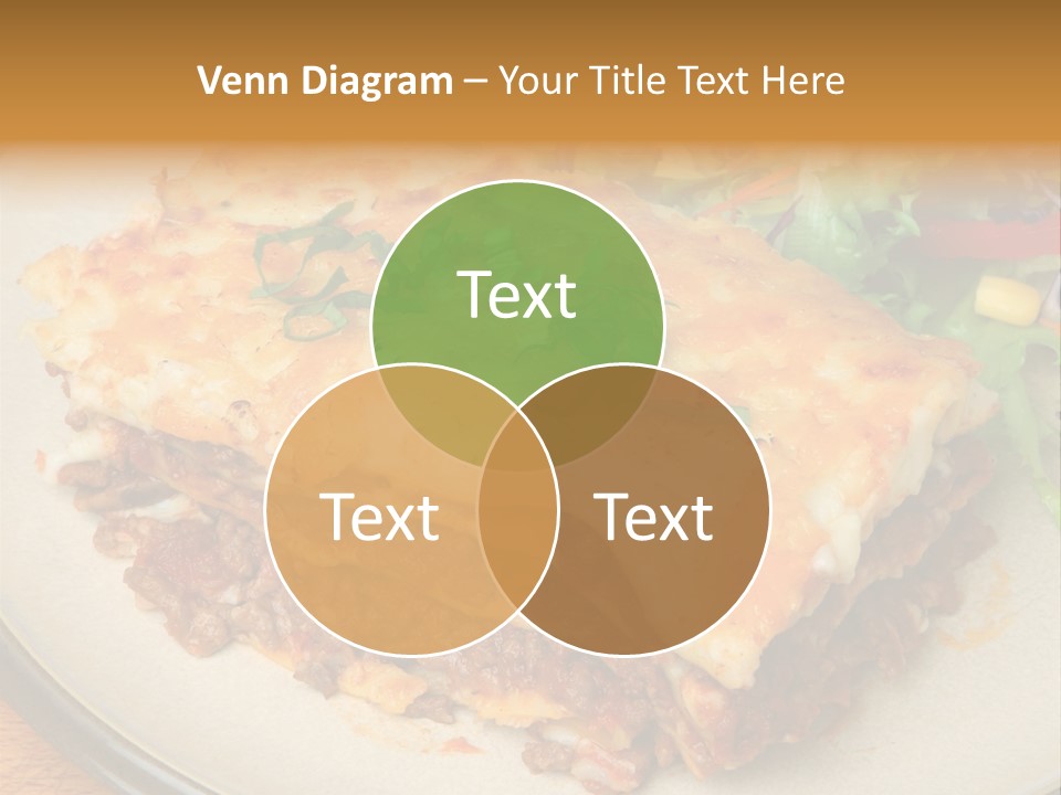 A Plate Of Lasagna With A Salad On The Side PowerPoint Template
