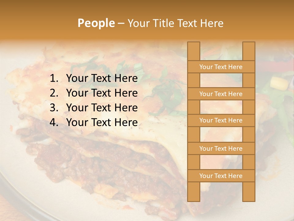 A Plate Of Lasagna With A Salad On The Side PowerPoint Template