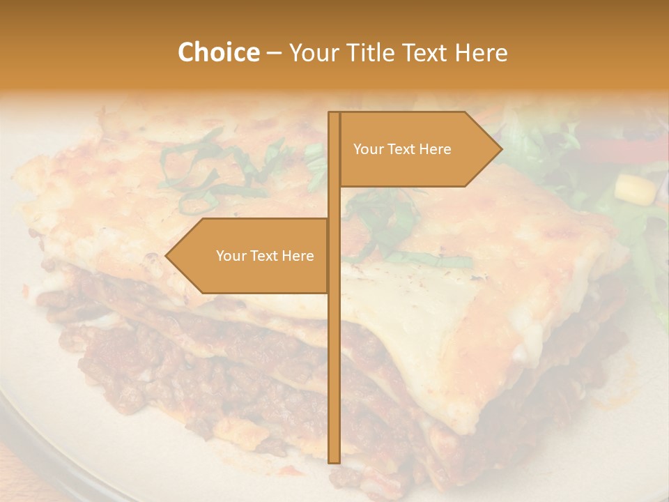 A Plate Of Lasagna With A Salad On The Side PowerPoint Template