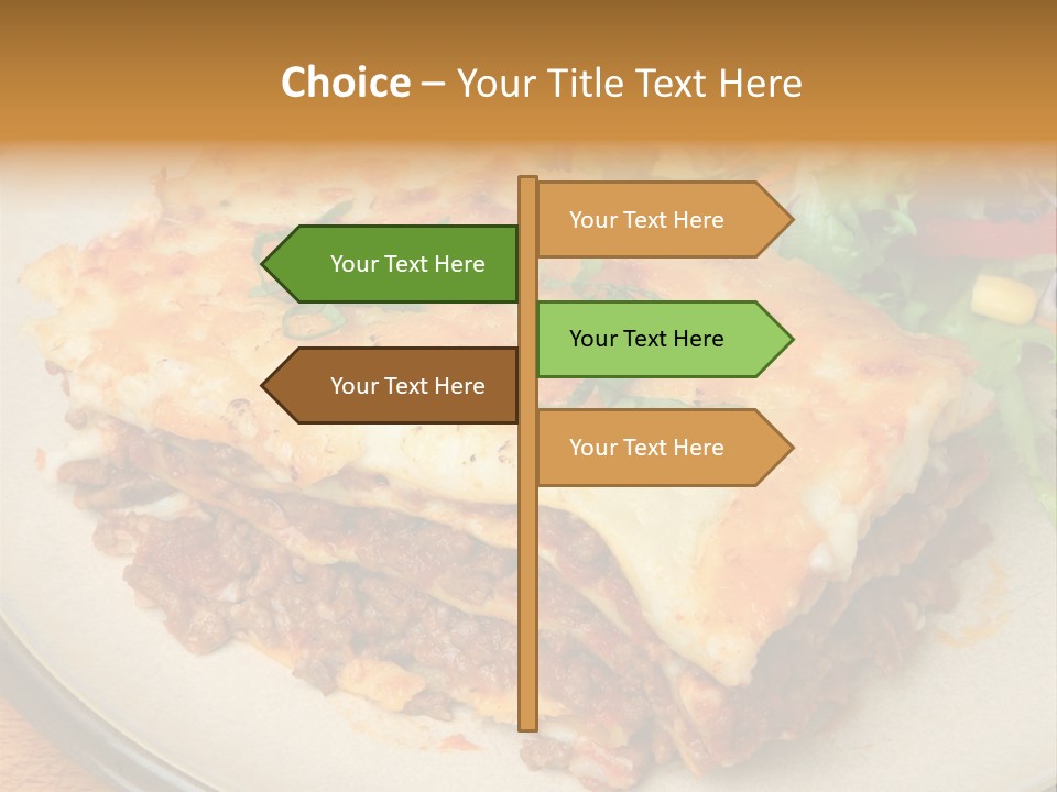 A Plate Of Lasagna With A Salad On The Side PowerPoint Template