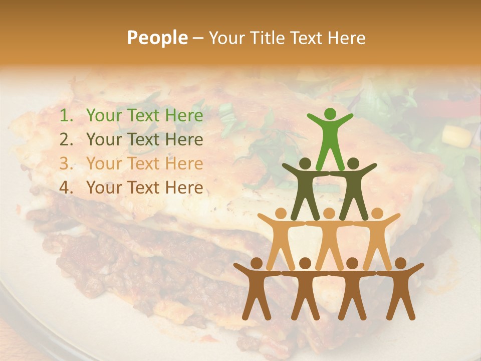 A Plate Of Lasagna With A Salad On The Side PowerPoint Template