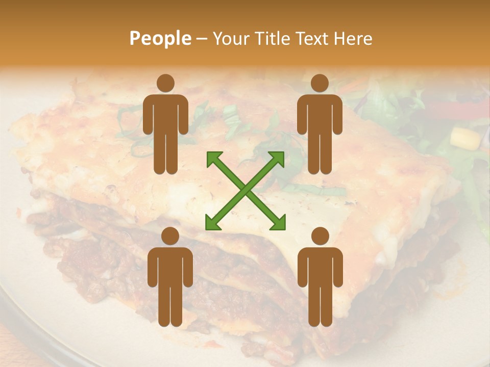 A Plate Of Lasagna With A Salad On The Side PowerPoint Template