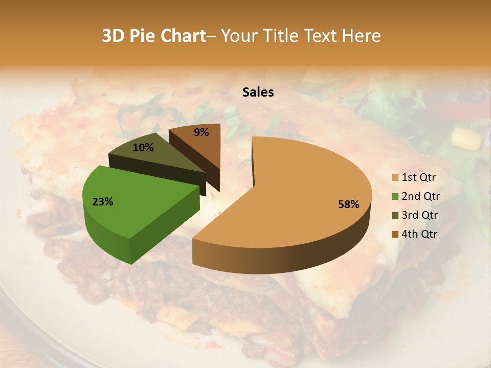 A Plate Of Lasagna With A Salad On The Side PowerPoint Template