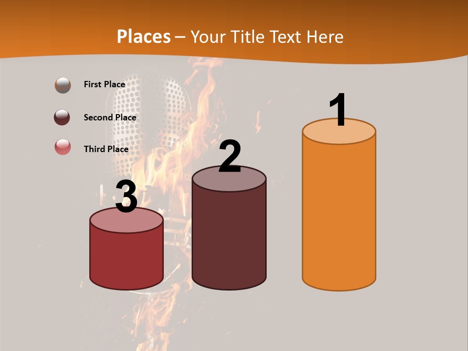 A Microphone On Fire With A Black Background PowerPoint Template