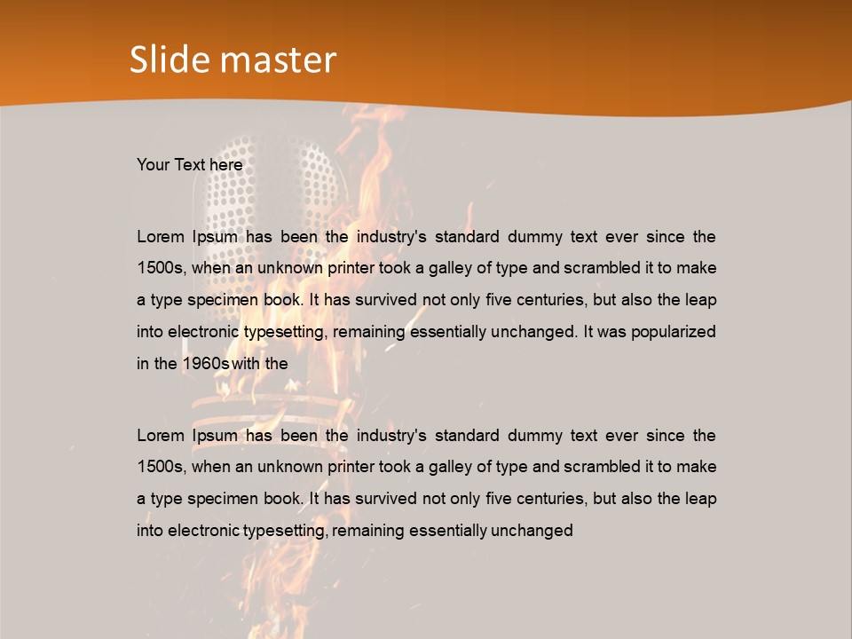 A Microphone On Fire With A Black Background PowerPoint Template