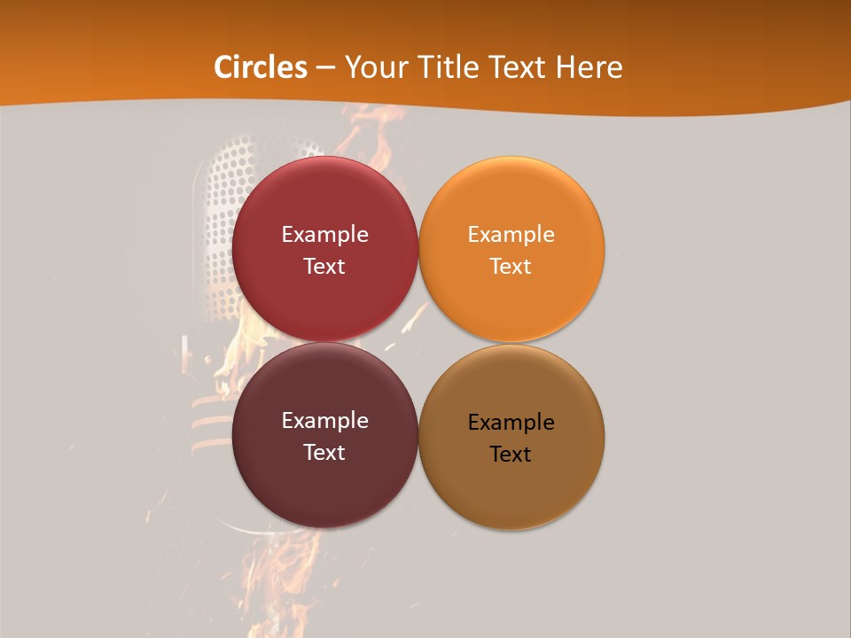 A Microphone On Fire With A Black Background PowerPoint Template