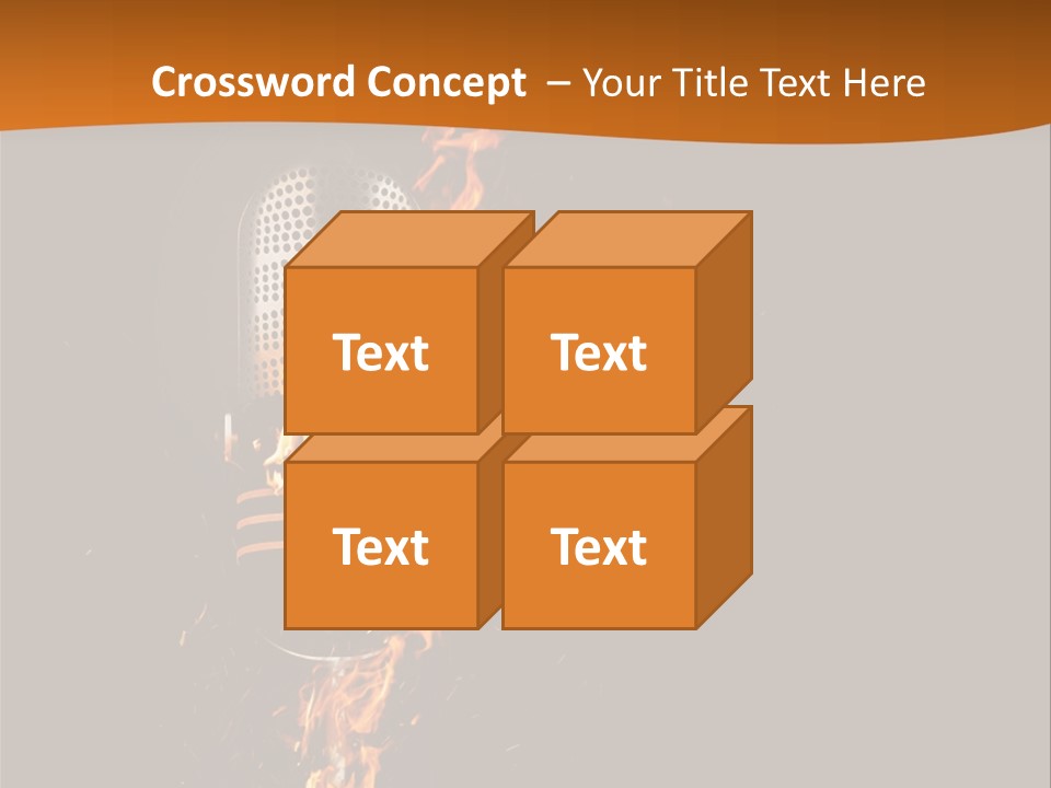 A Microphone On Fire With A Black Background PowerPoint Template