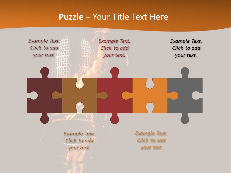 A Microphone On Fire With A Black Background PowerPoint Template