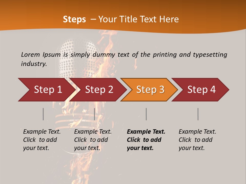 A Microphone On Fire With A Black Background PowerPoint Template