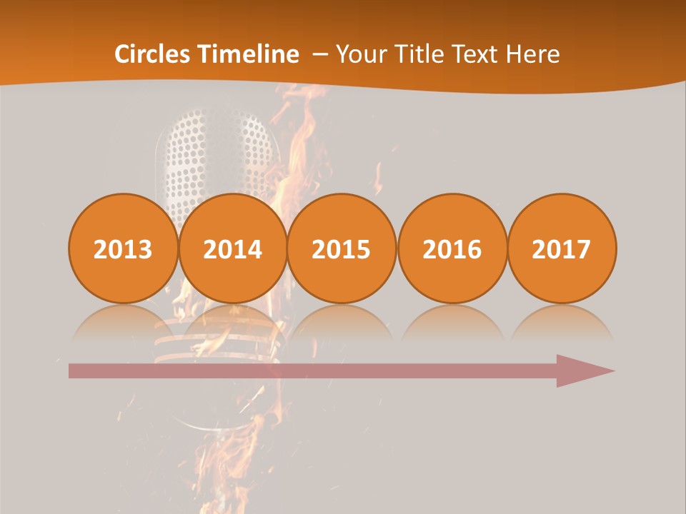 A Microphone On Fire With A Black Background PowerPoint Template