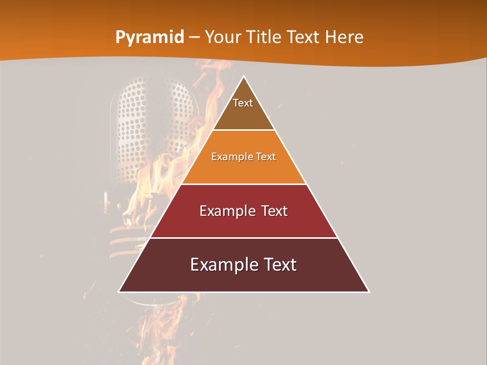 A Microphone On Fire With A Black Background PowerPoint Template