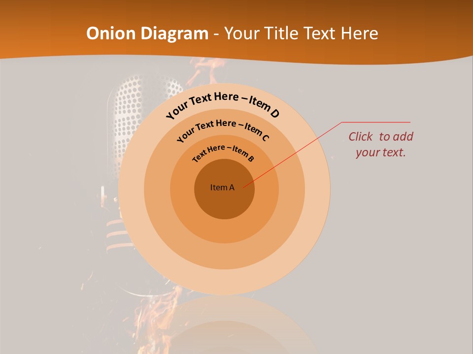 A Microphone On Fire With A Black Background PowerPoint Template