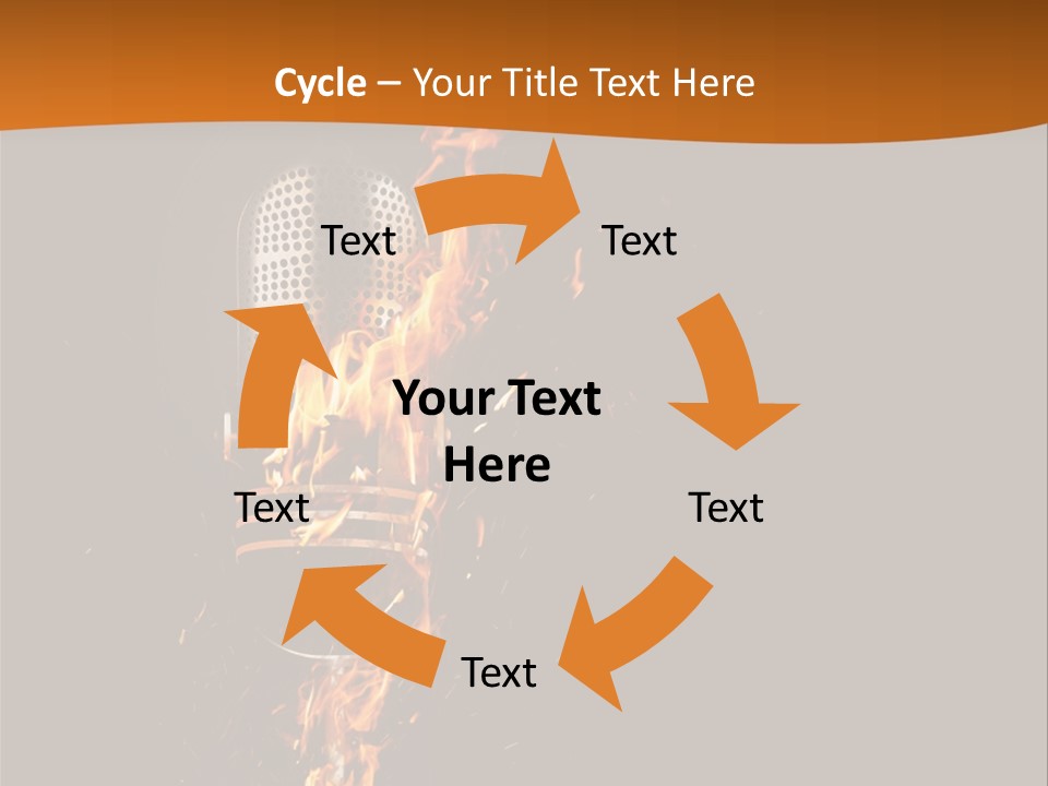 A Microphone On Fire With A Black Background PowerPoint Template