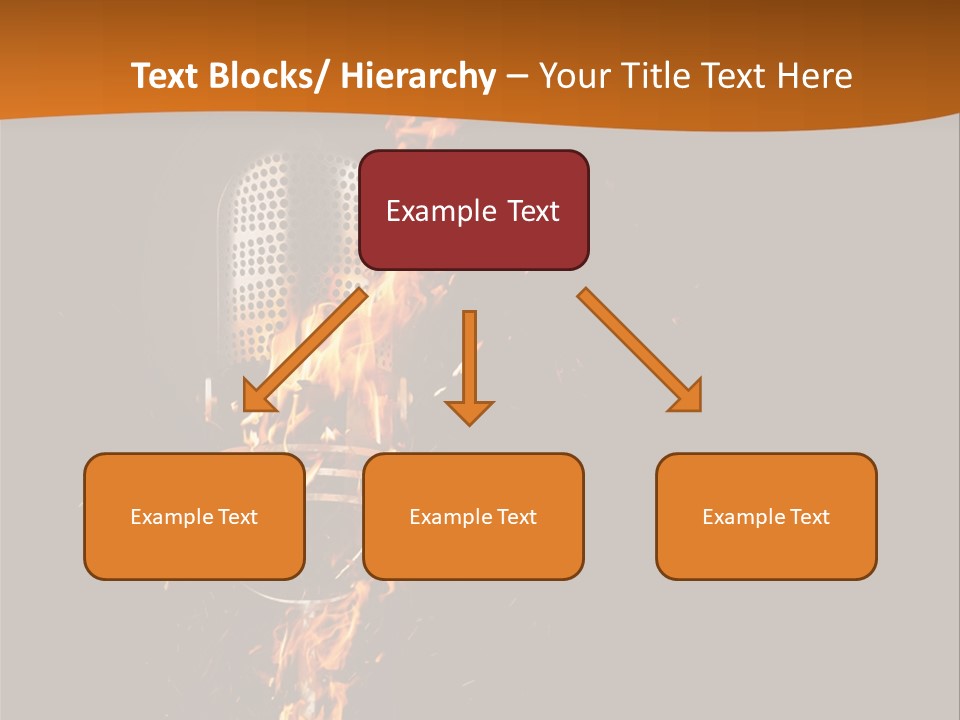 A Microphone On Fire With A Black Background PowerPoint Template
