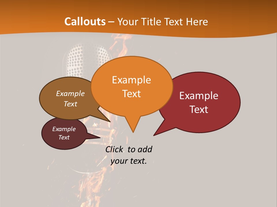 A Microphone On Fire With A Black Background PowerPoint Template