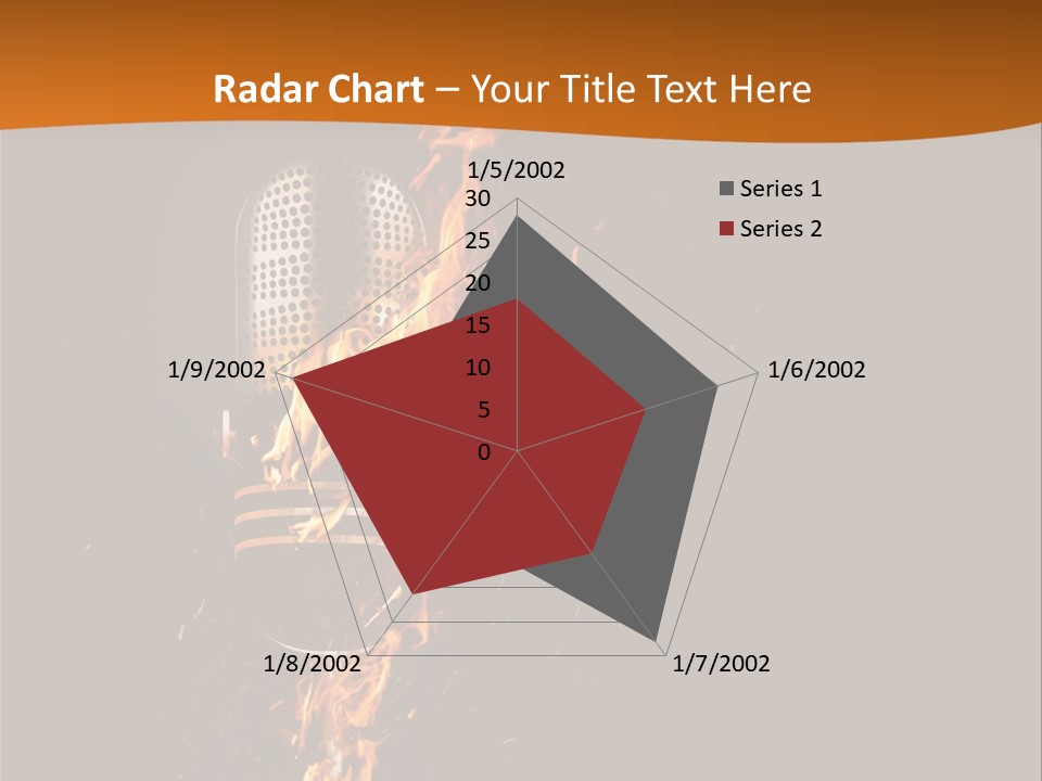 A Microphone On Fire With A Black Background PowerPoint Template