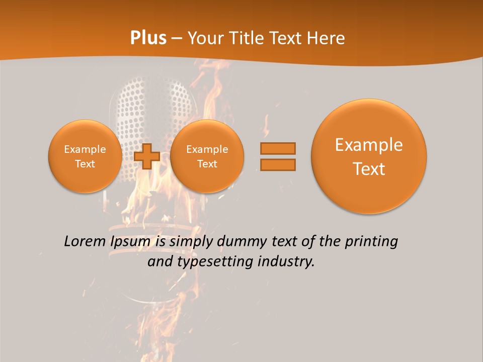 A Microphone On Fire With A Black Background PowerPoint Template