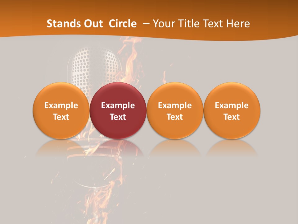 A Microphone On Fire With A Black Background PowerPoint Template