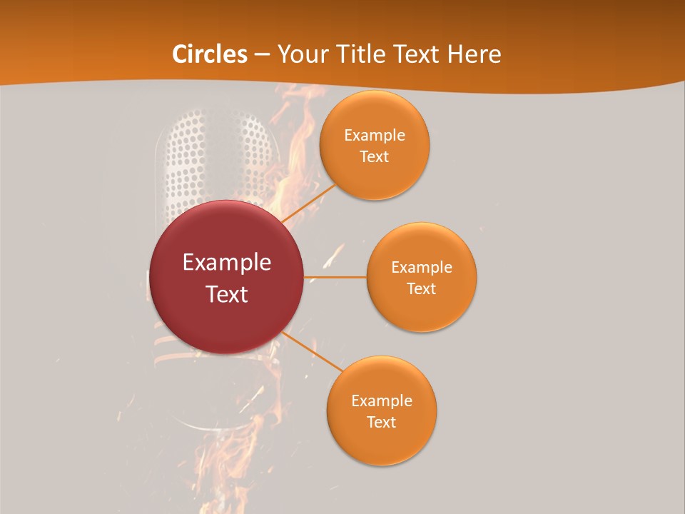 A Microphone On Fire With A Black Background PowerPoint Template