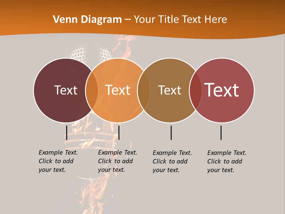 A Microphone On Fire With A Black Background PowerPoint Template