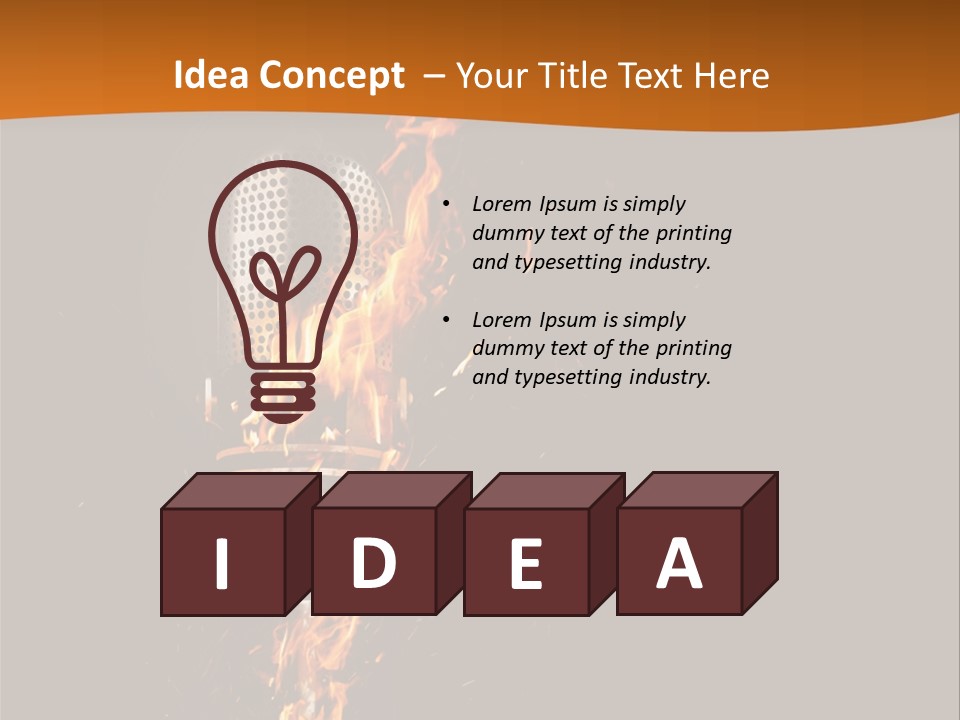 A Microphone On Fire With A Black Background PowerPoint Template