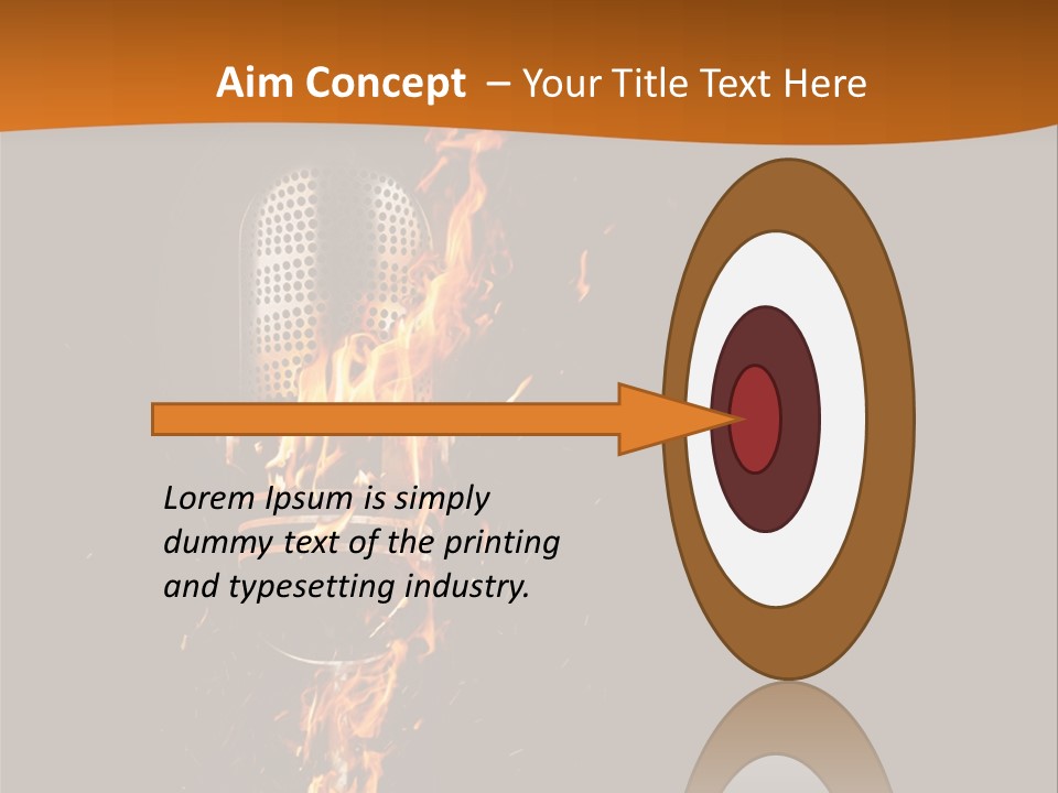 A Microphone On Fire With A Black Background PowerPoint Template