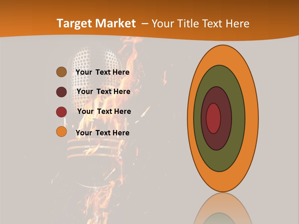 A Microphone On Fire With A Black Background PowerPoint Template