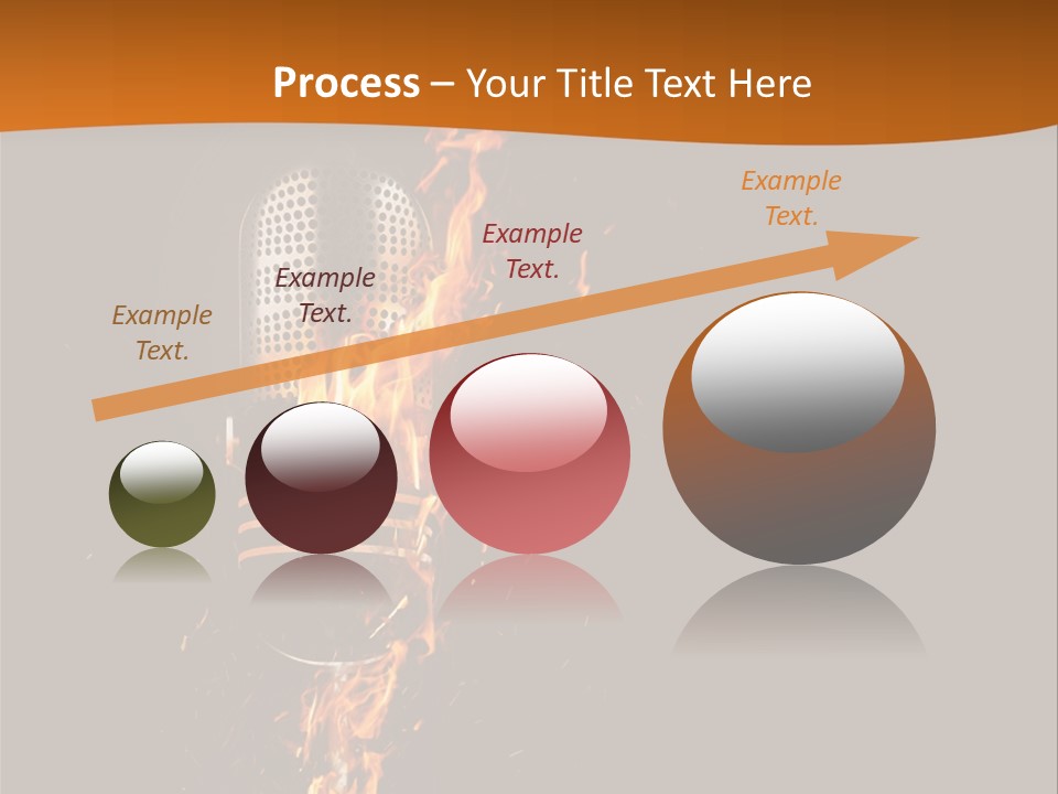 A Microphone On Fire With A Black Background PowerPoint Template