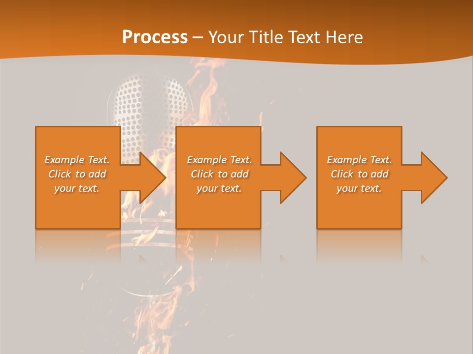 A Microphone On Fire With A Black Background PowerPoint Template