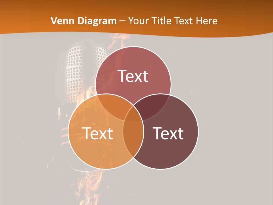 A Microphone On Fire With A Black Background PowerPoint Template