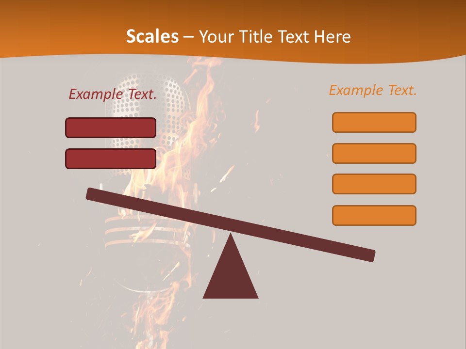 A Microphone On Fire With A Black Background PowerPoint Template