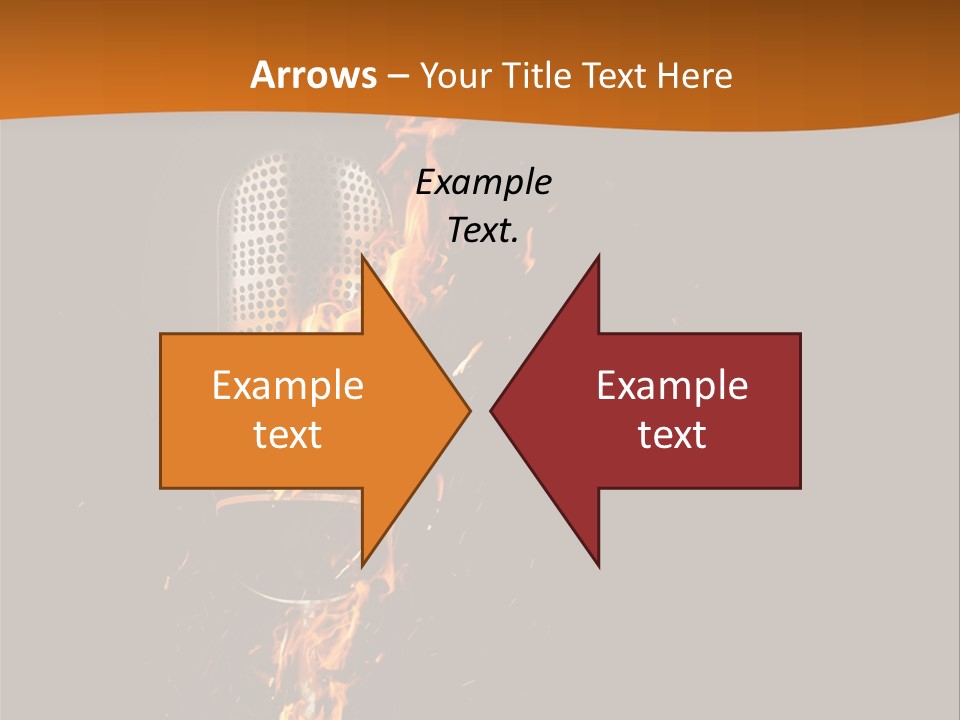 A Microphone On Fire With A Black Background PowerPoint Template