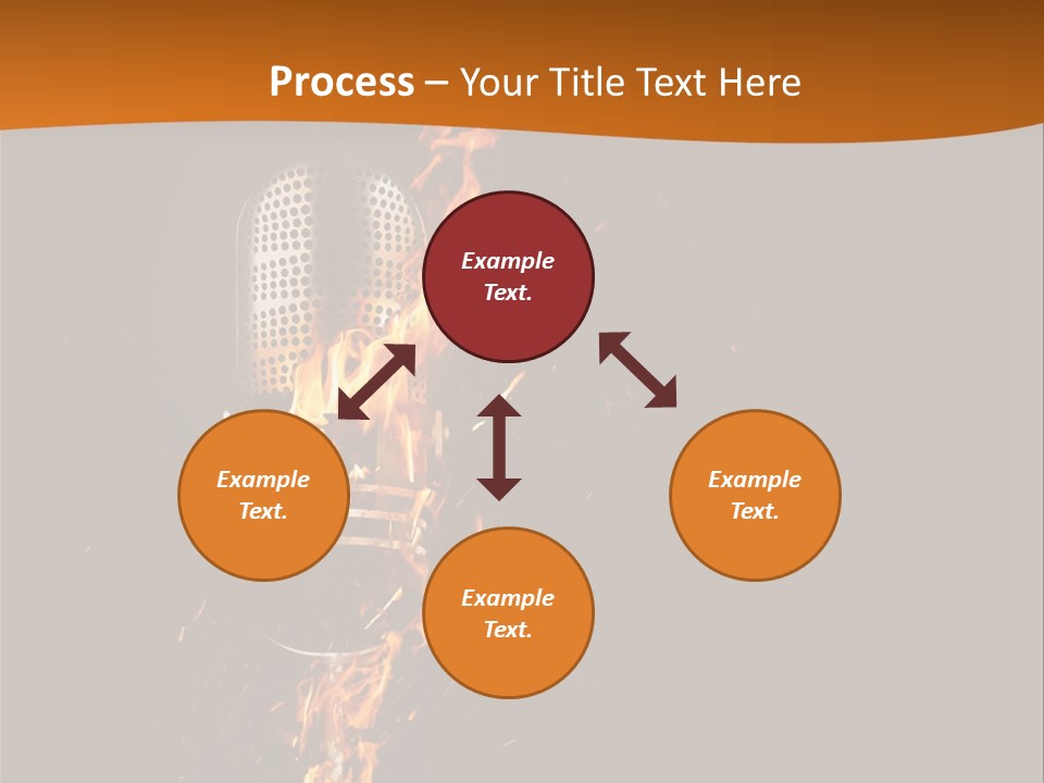 A Microphone On Fire With A Black Background PowerPoint Template