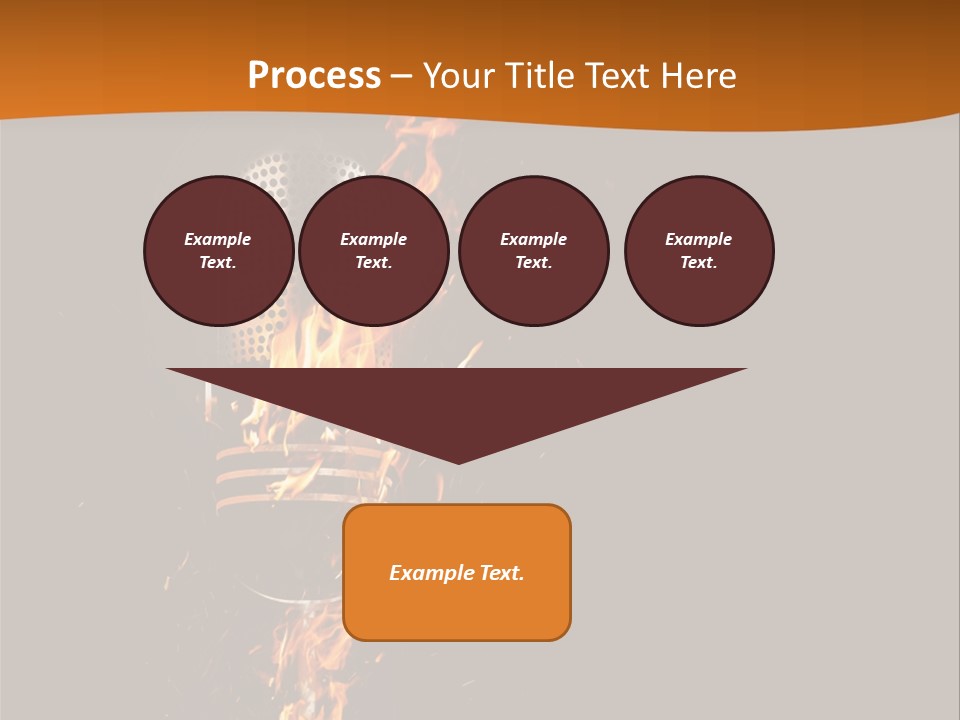 A Microphone On Fire With A Black Background PowerPoint Template