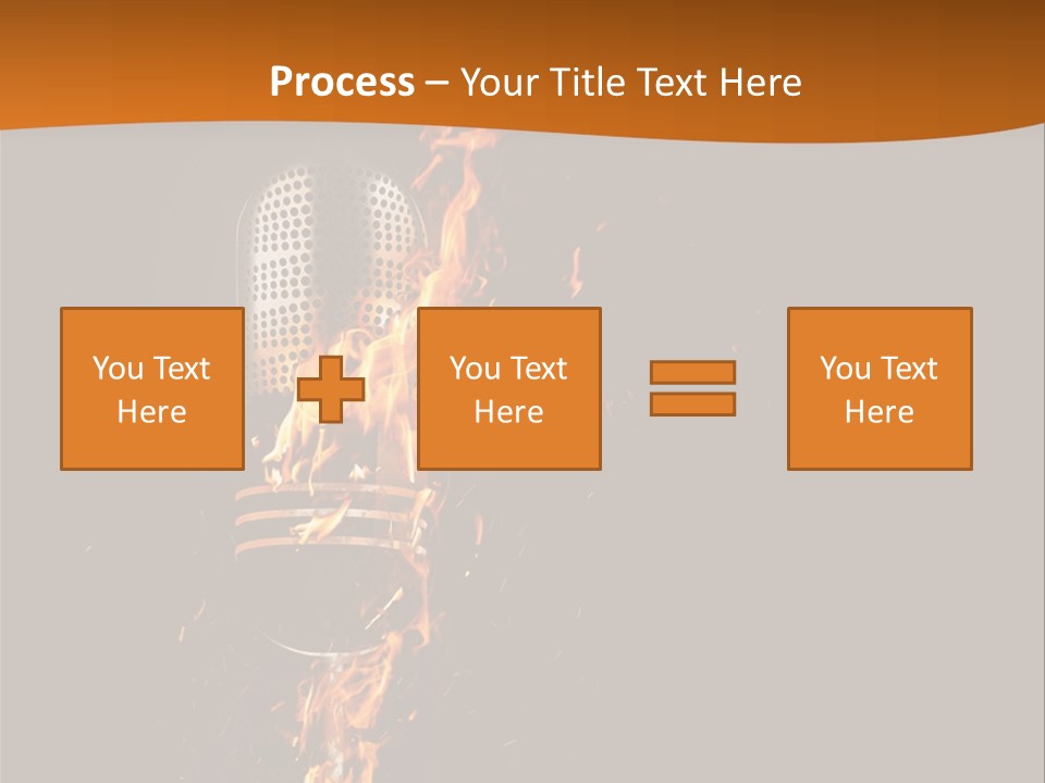 A Microphone On Fire With A Black Background PowerPoint Template