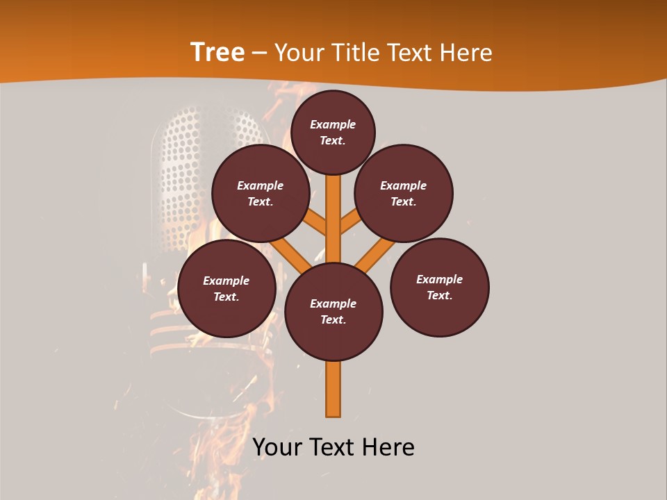 A Microphone On Fire With A Black Background PowerPoint Template