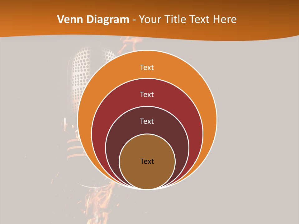 A Microphone On Fire With A Black Background PowerPoint Template