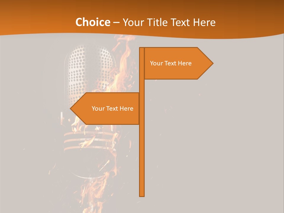 A Microphone On Fire With A Black Background PowerPoint Template