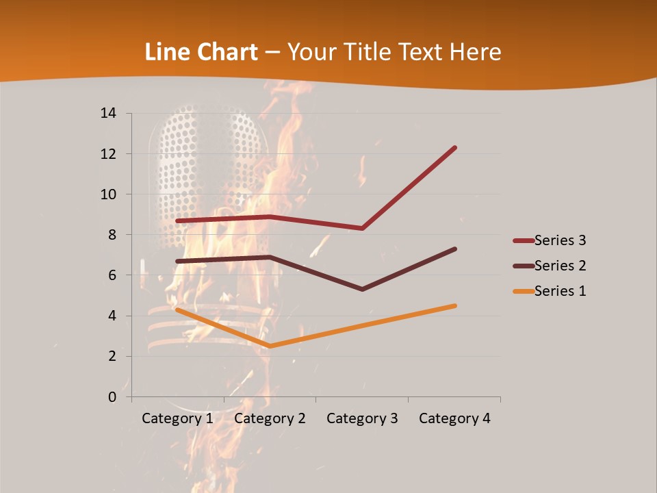 A Microphone On Fire With A Black Background PowerPoint Template