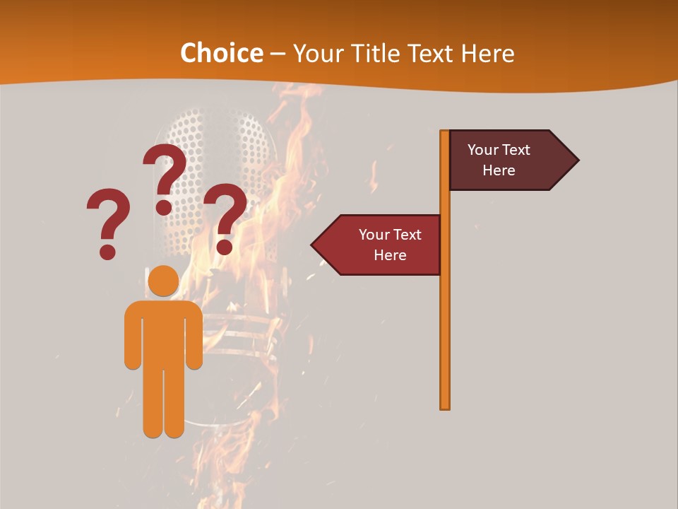 A Microphone On Fire With A Black Background PowerPoint Template