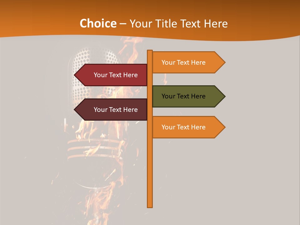 A Microphone On Fire With A Black Background PowerPoint Template