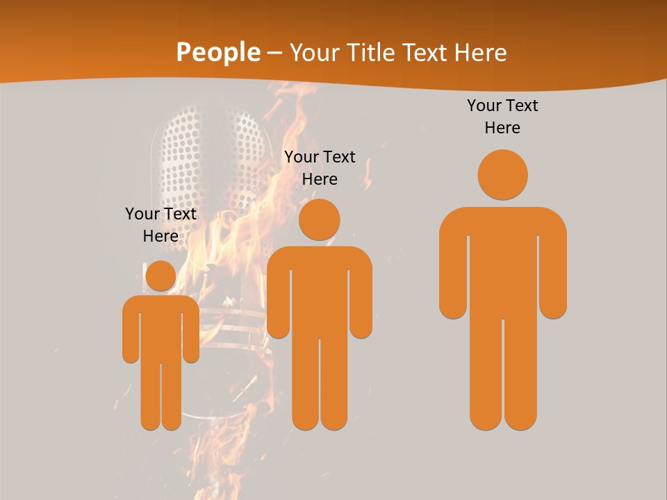 A Microphone On Fire With A Black Background PowerPoint Template