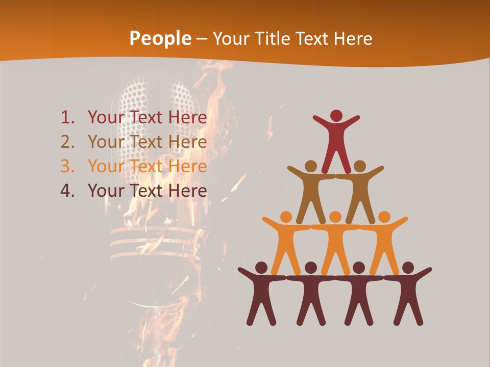 A Microphone On Fire With A Black Background PowerPoint Template
