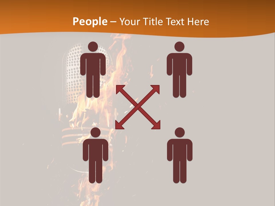 A Microphone On Fire With A Black Background PowerPoint Template