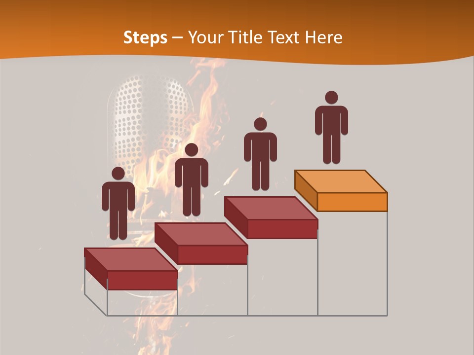 A Microphone On Fire With A Black Background PowerPoint Template