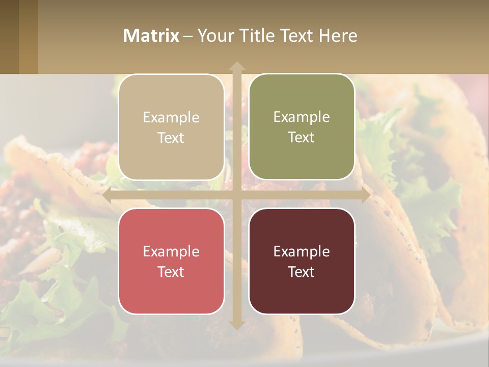 Three Tacos On A Plate With Tomatoes And Lettuce PowerPoint Template