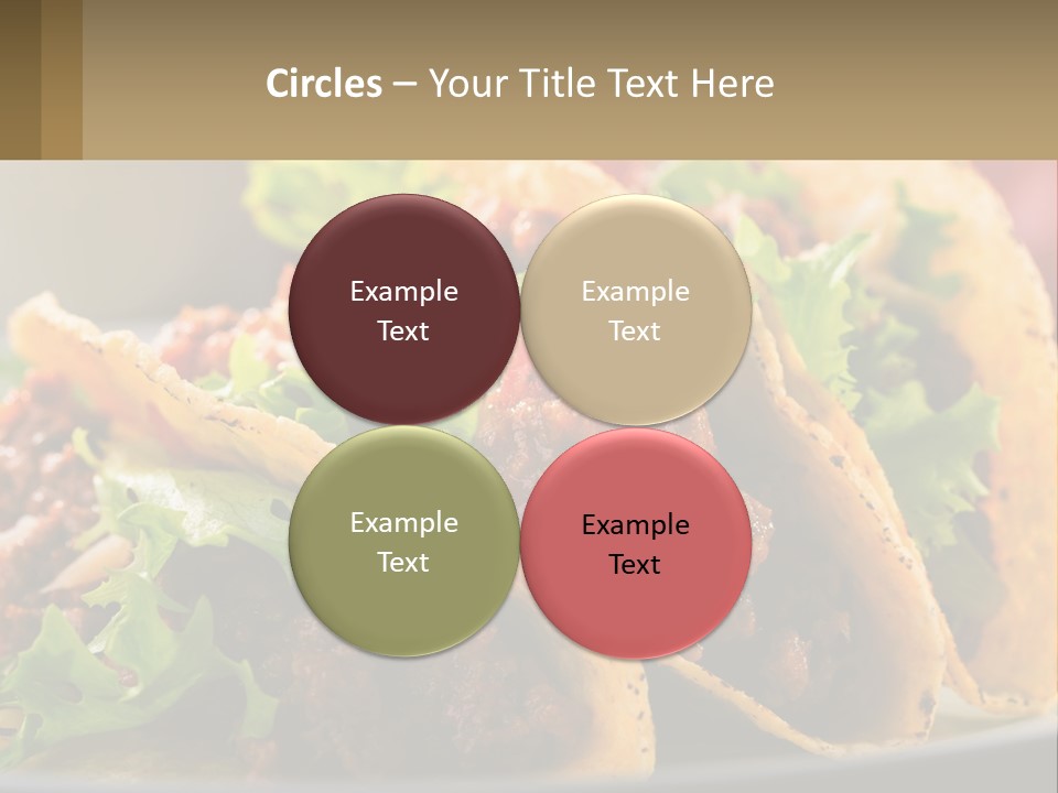 Three Tacos On A Plate With Tomatoes And Lettuce PowerPoint Template