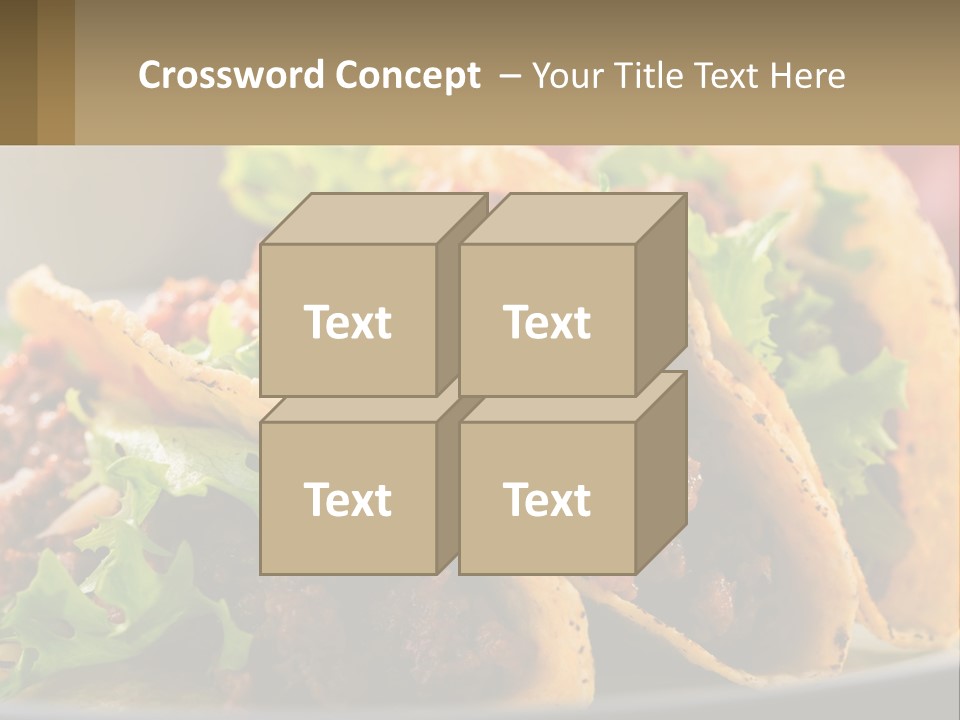 Three Tacos On A Plate With Tomatoes And Lettuce PowerPoint Template